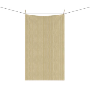 A whimsical beige-colored rug hanging from a line by two clothespins against a white background.